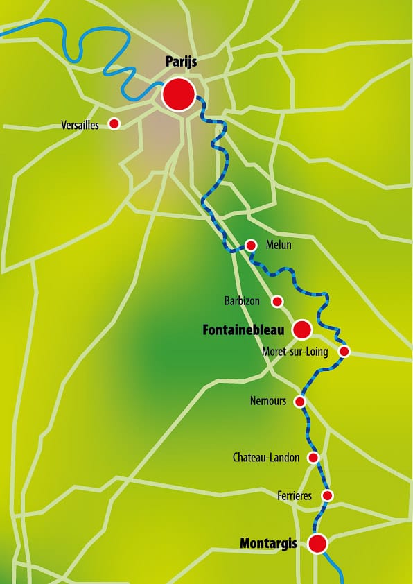 Paris to Montargis map