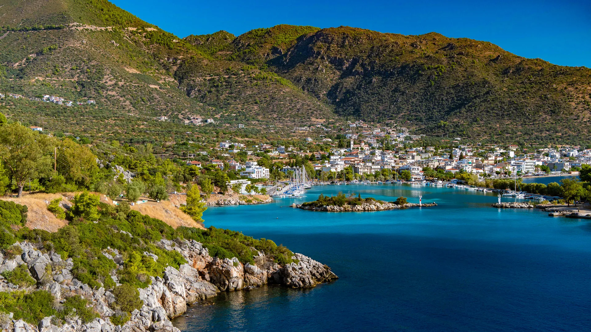 Methana town on the Peloponnese peninsula
