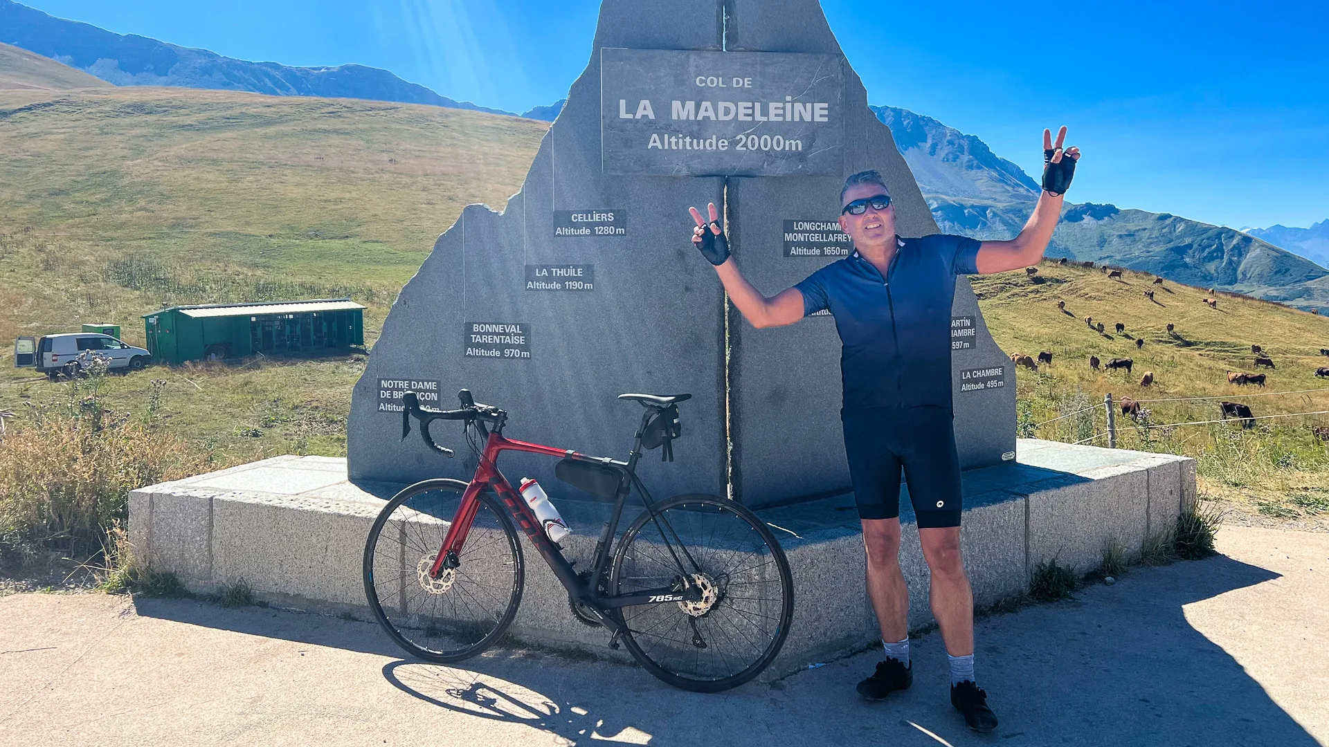 cyclist in the french alps