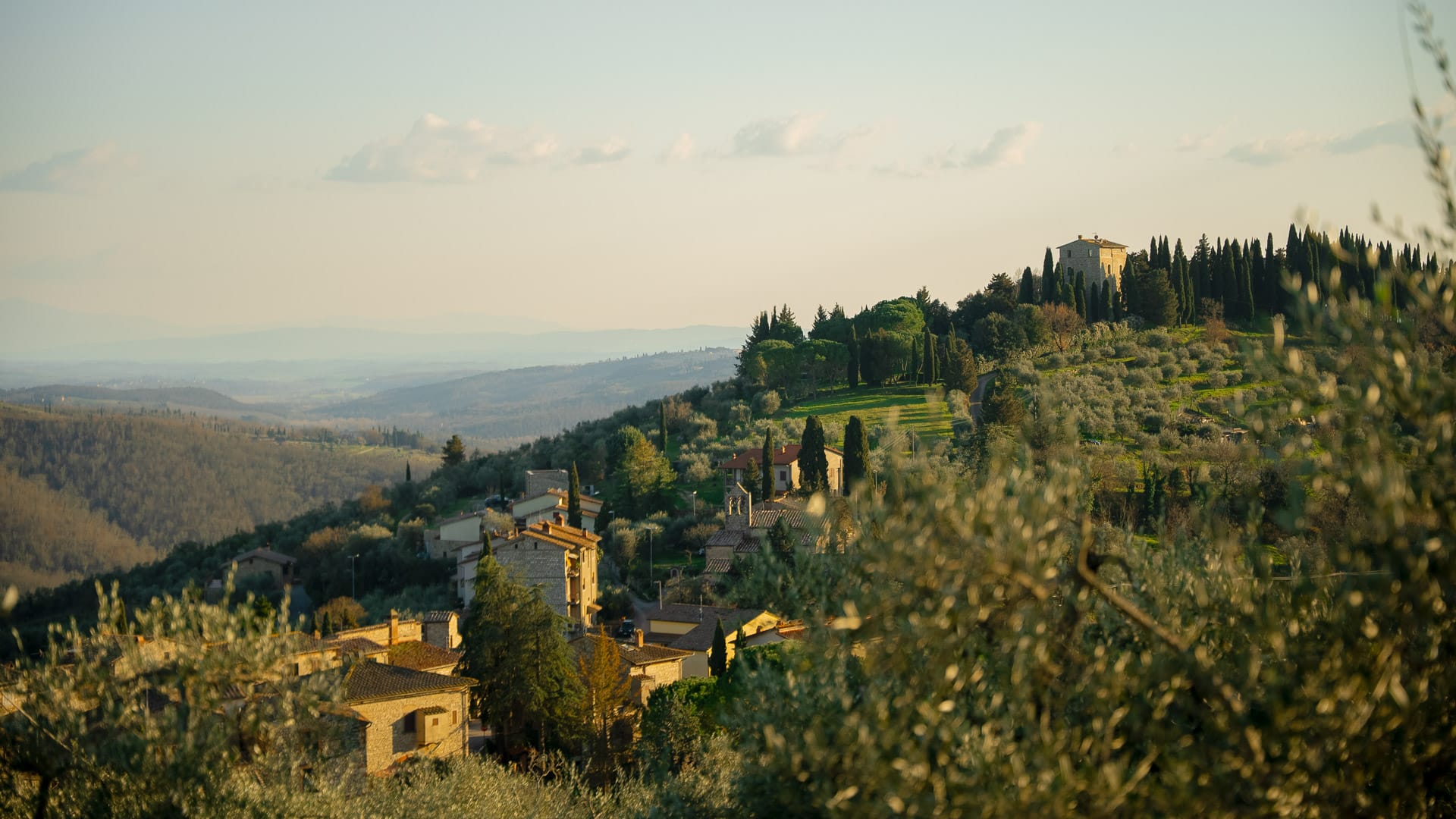 View of Lecchi in Tuscany