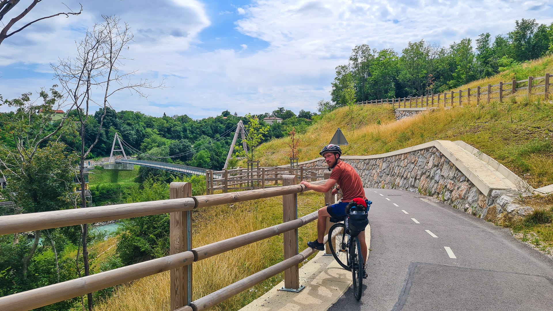 A lovely new bike path leading over the river into Nova Gorica