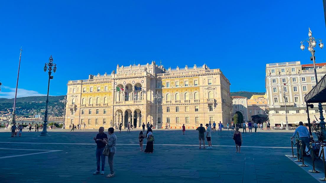 Piazza Unità d’Italia in Trieste with grand historic building and open square