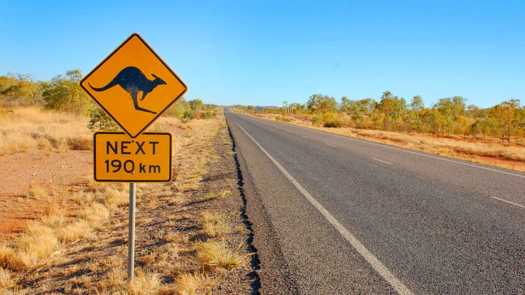 Cycling in Australia long straight road for cyclists