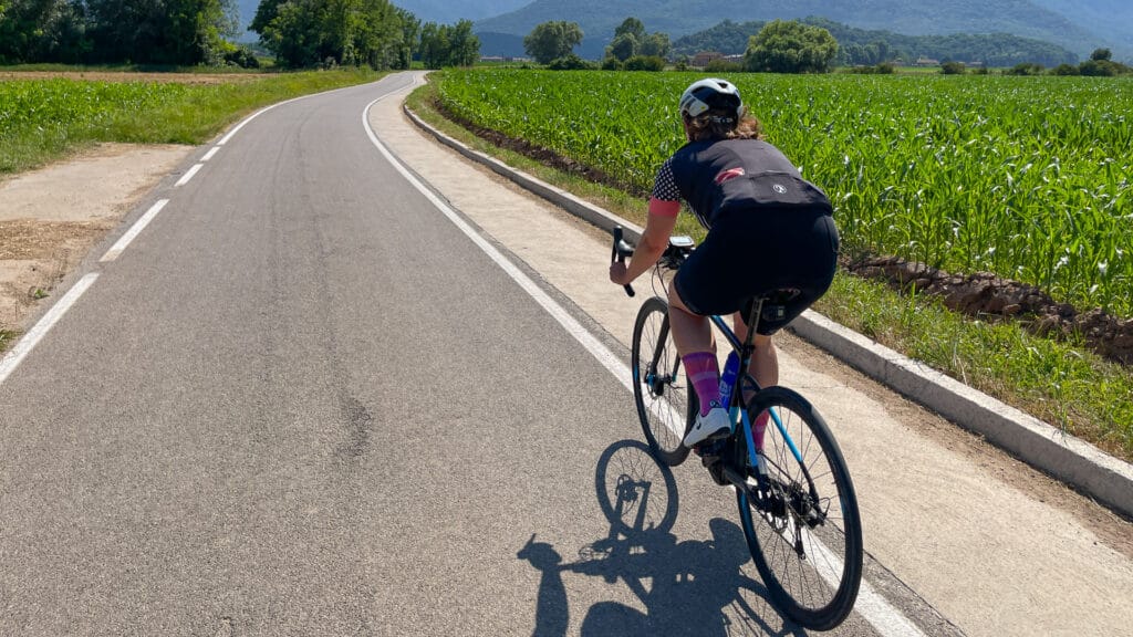 Cyclist on a girona cycling holiday