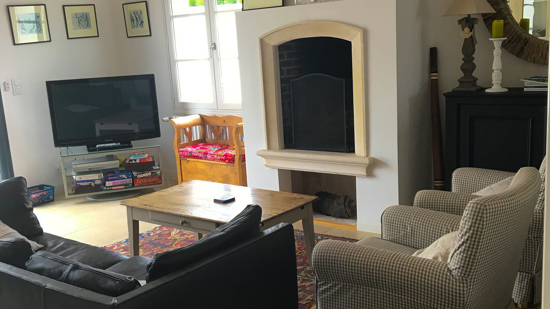 The living room of a villa in france