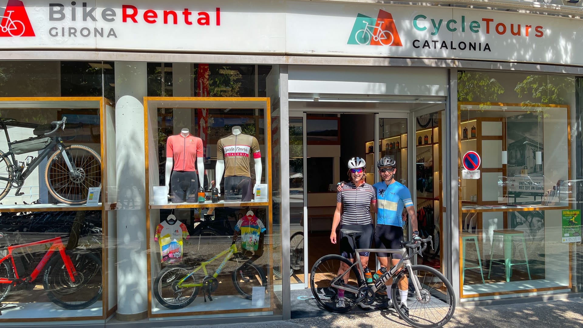 Two cyclists at Cycle Tours Catalonia, Girona
