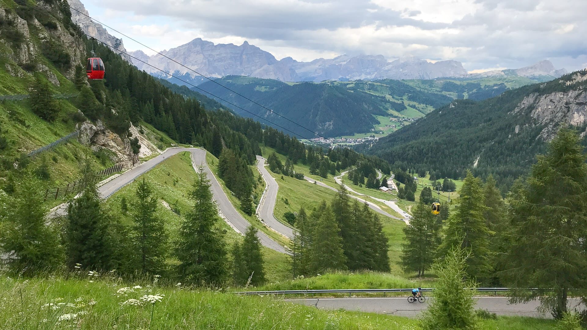 Switchbacks on the Passo Gardena, Dolomites