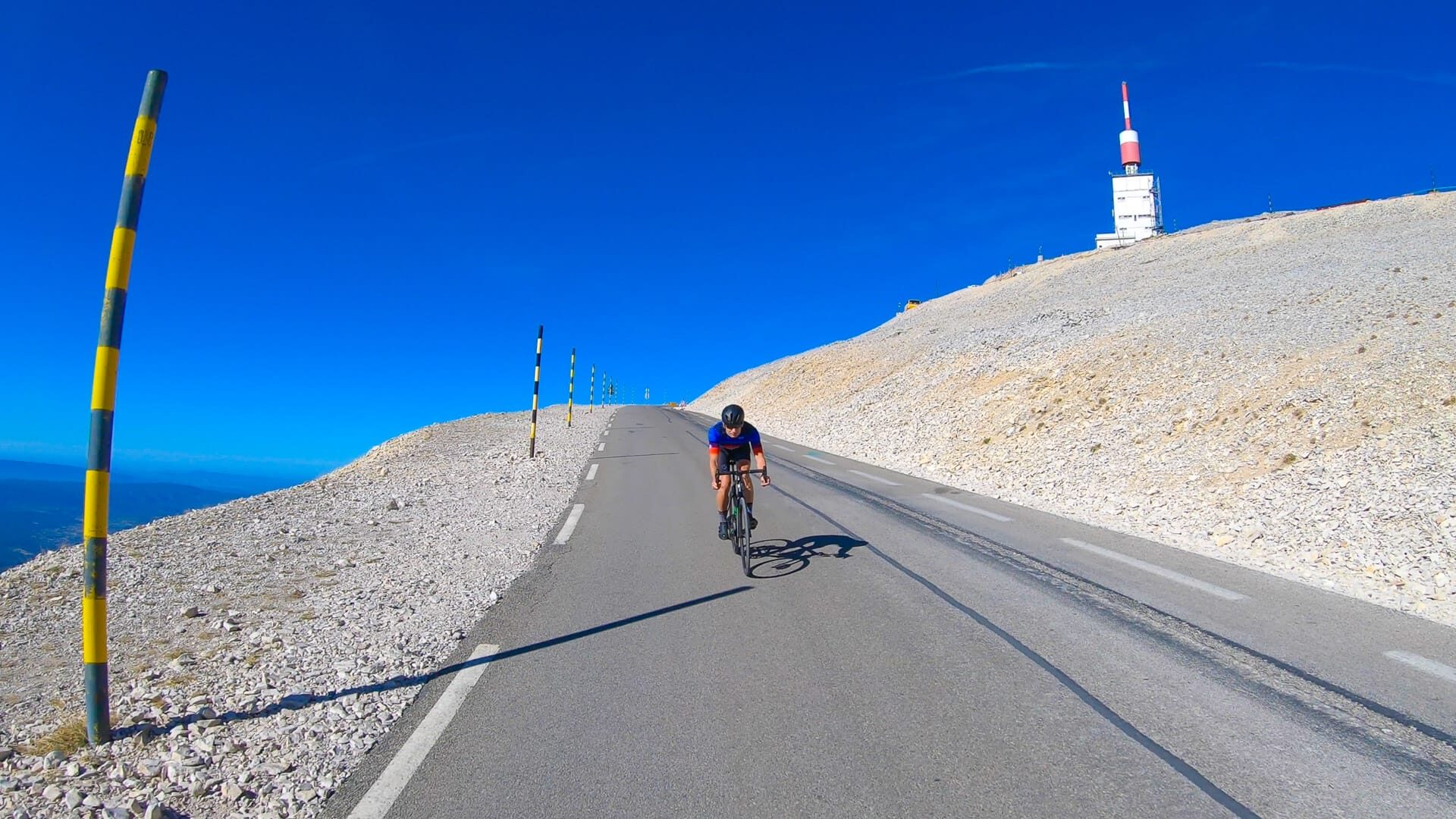 Cyclist on Mont Ventoux - the perfect Alpine cycling destination