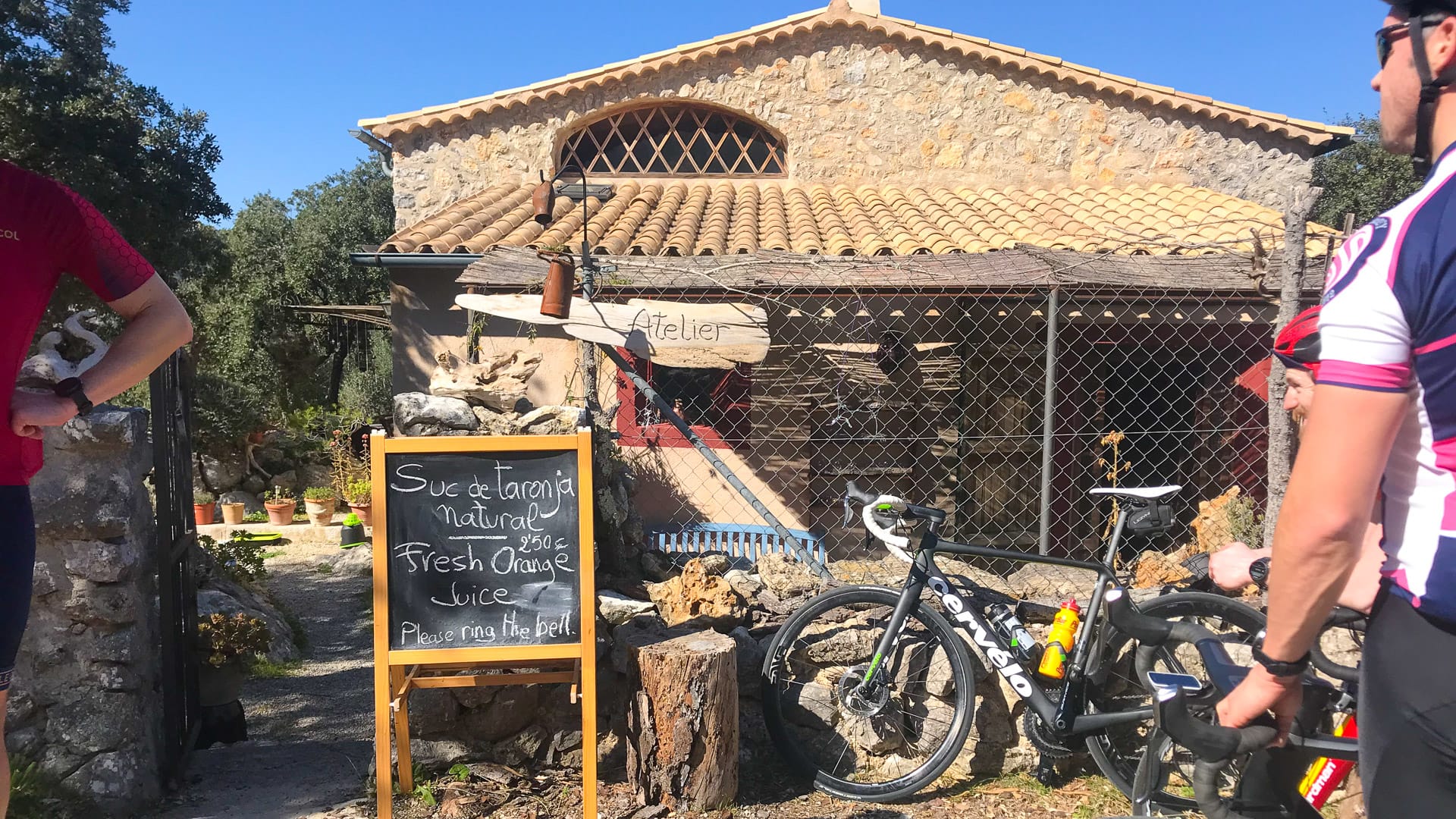 Welcome orange juice at the top of Es Grau