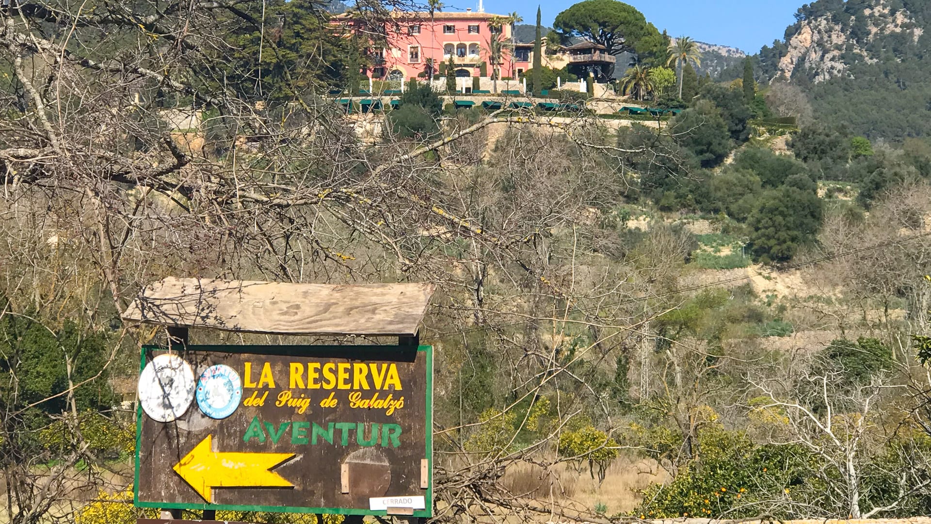 View of Gran Hotel Son Net as you enter Puigpunyent