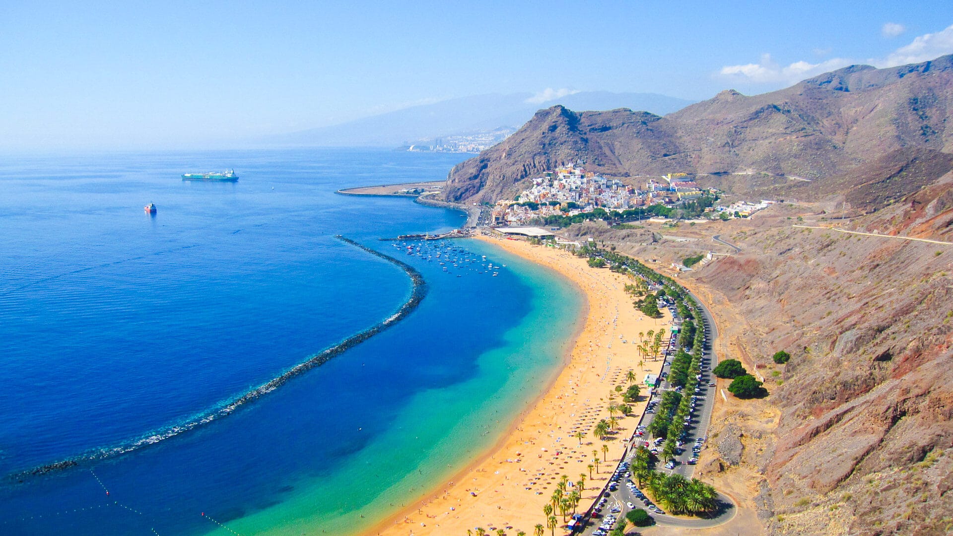 Aerial view of Canary Islands beach