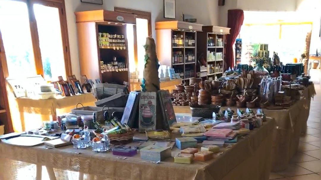 Gift shop with local produce and crafts inside