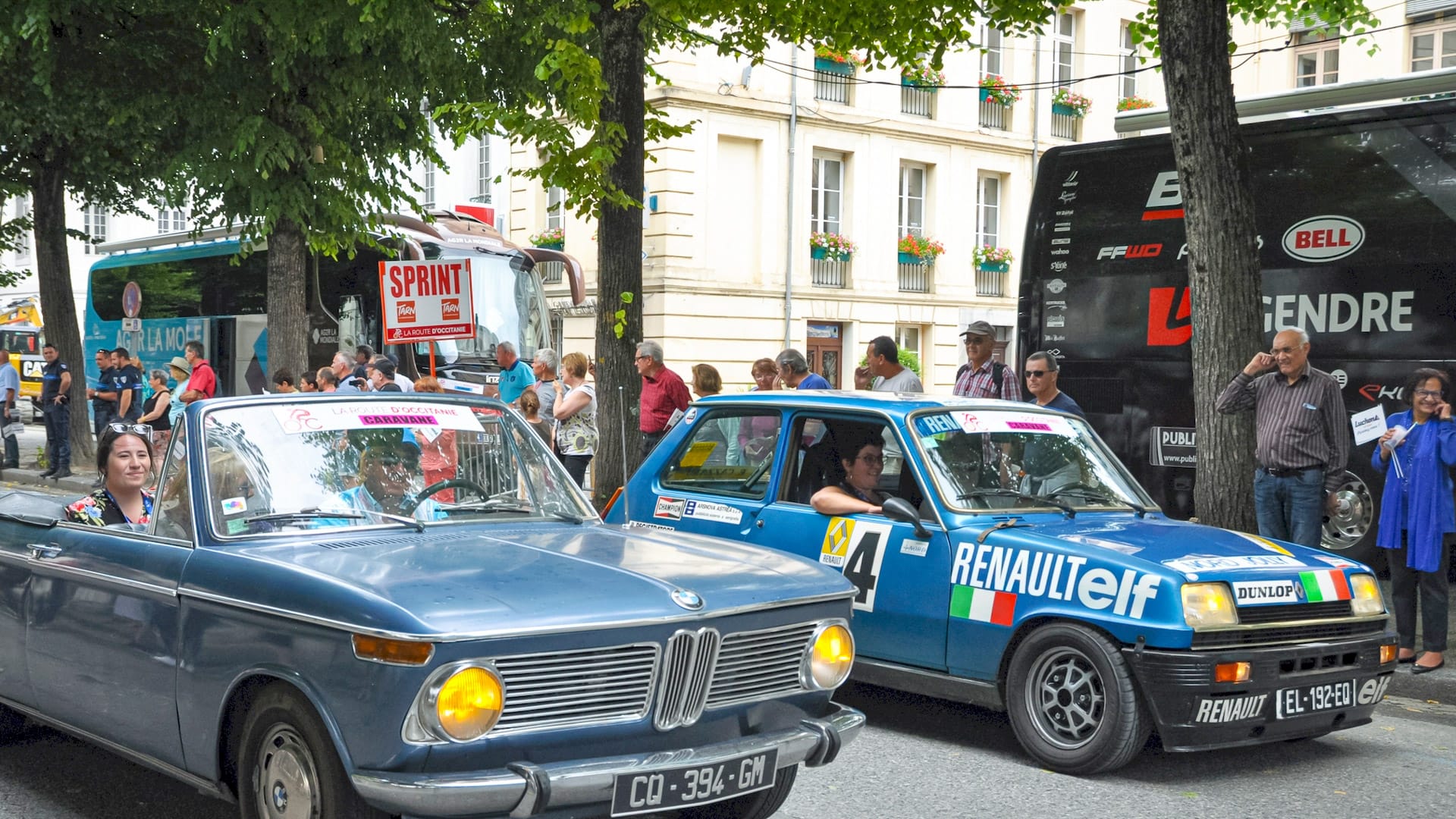 Tour de France caravan in Bagneres de Luchon, Pyrenees, France