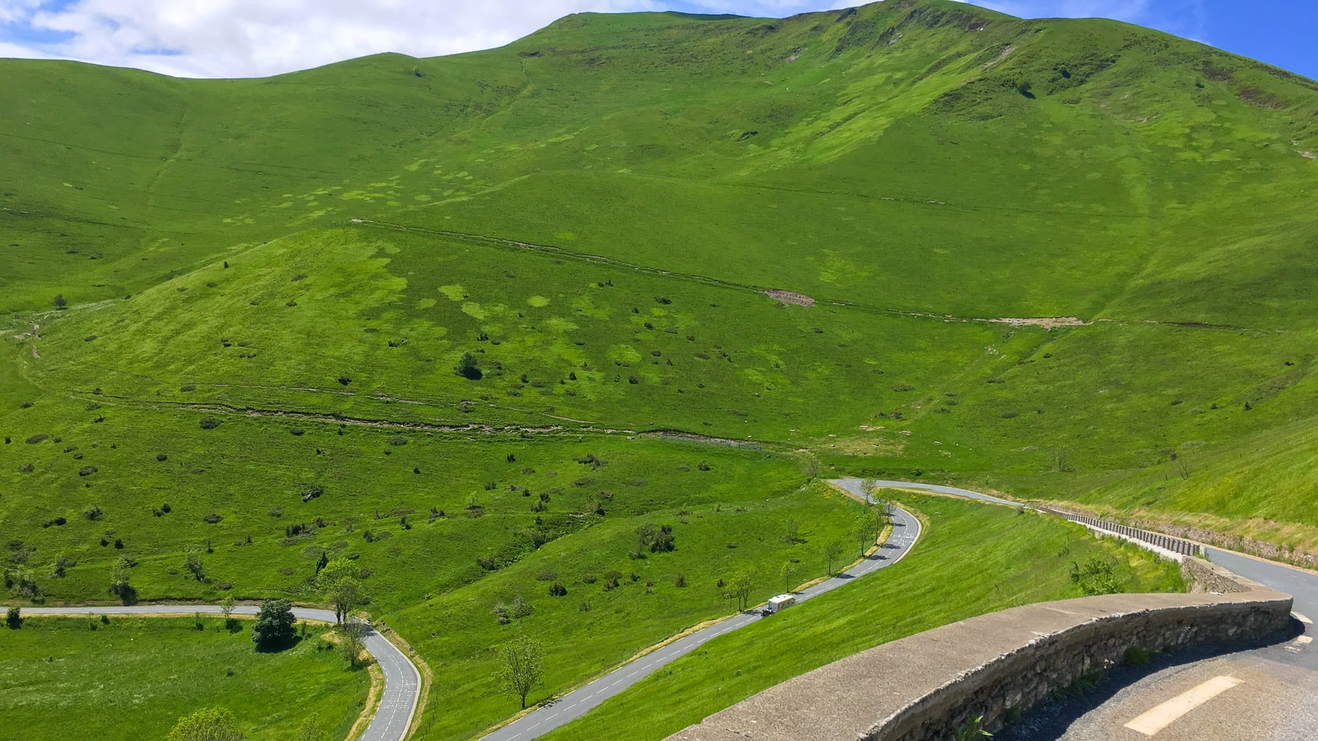 Switchbacks of the Col de Peyresourde, French Pyrenees