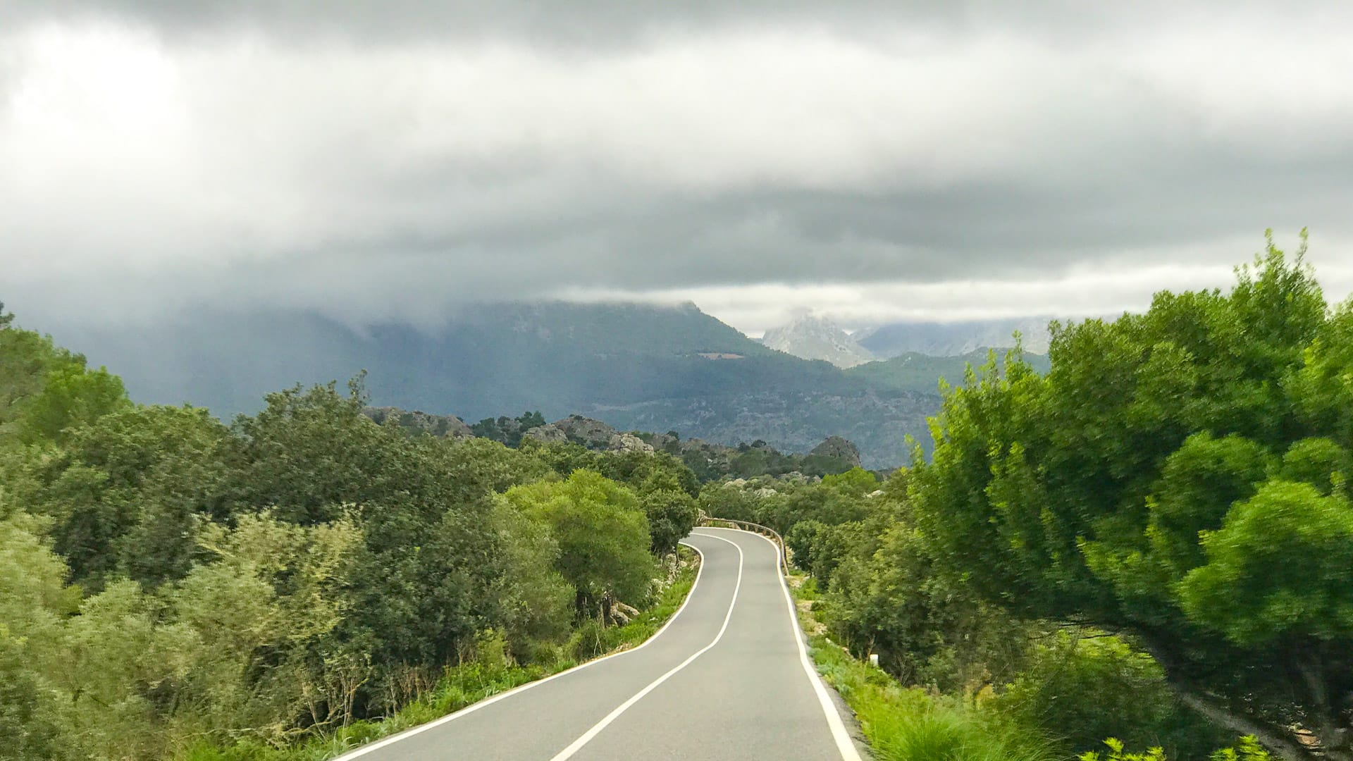 View of the road to the Col de Femenia Mallorca