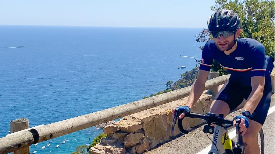 Cycling along the coast near Girona