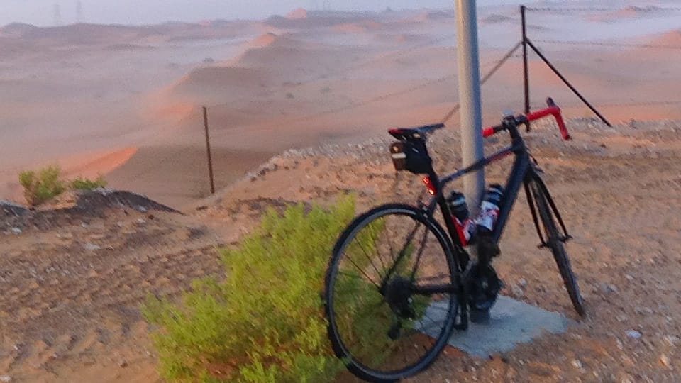 Bicycle in front of view near Al Ain, UAE