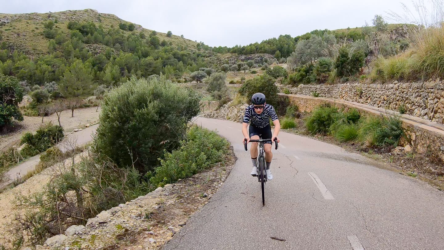 Climbing up towards the summit of the Betlem climb