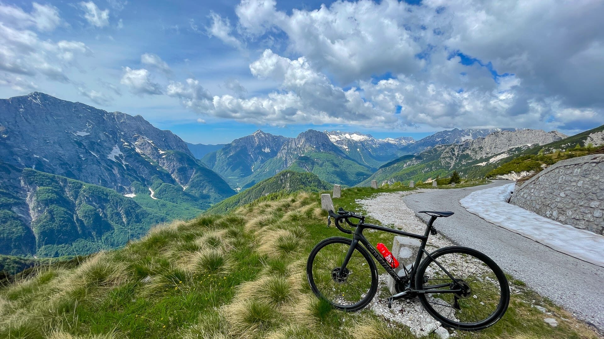 Views from near the top of Mangarts Saddle in Slovenian Alps