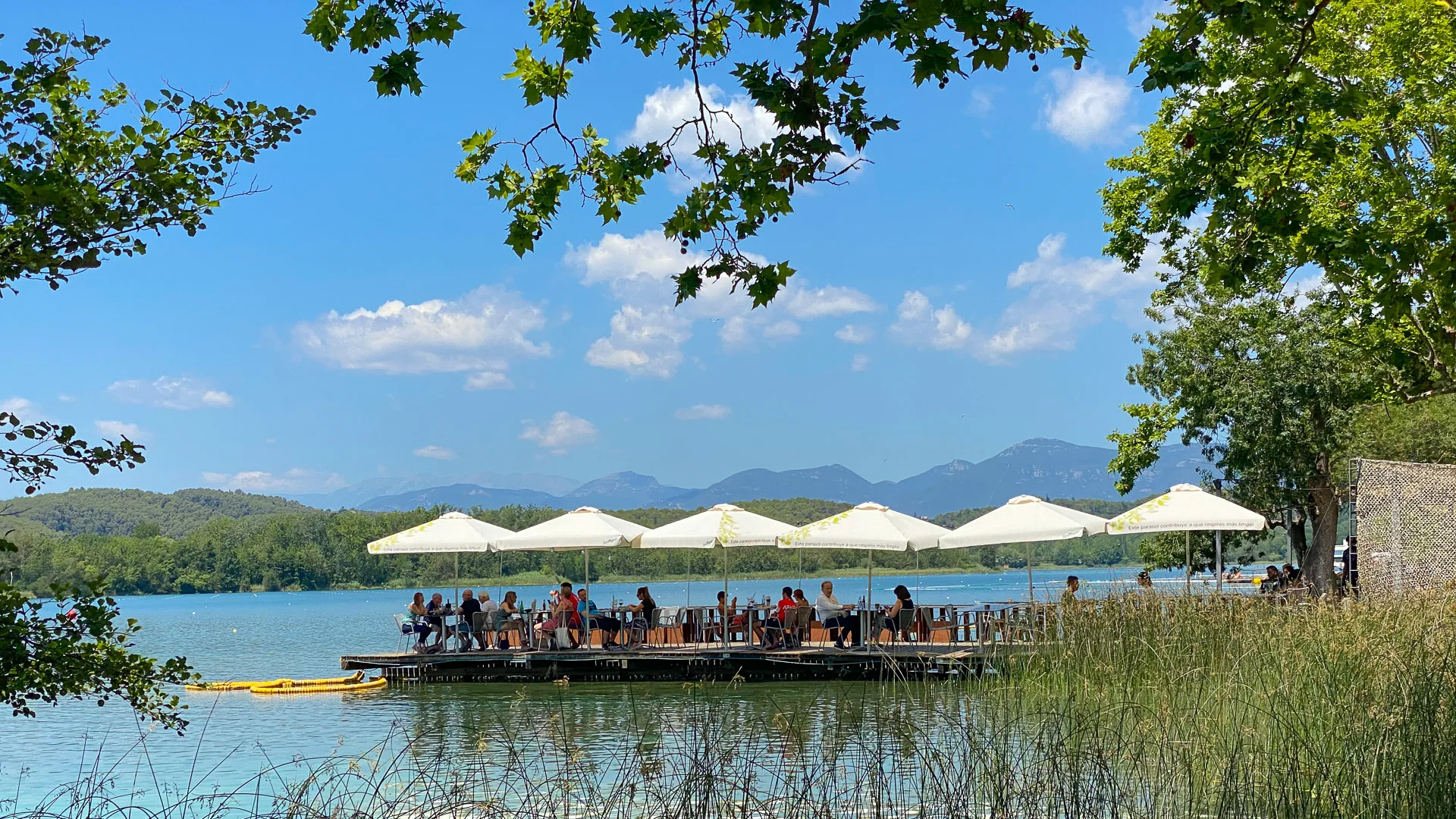 Cafe on Lake Banyoles, perfect for cyclists