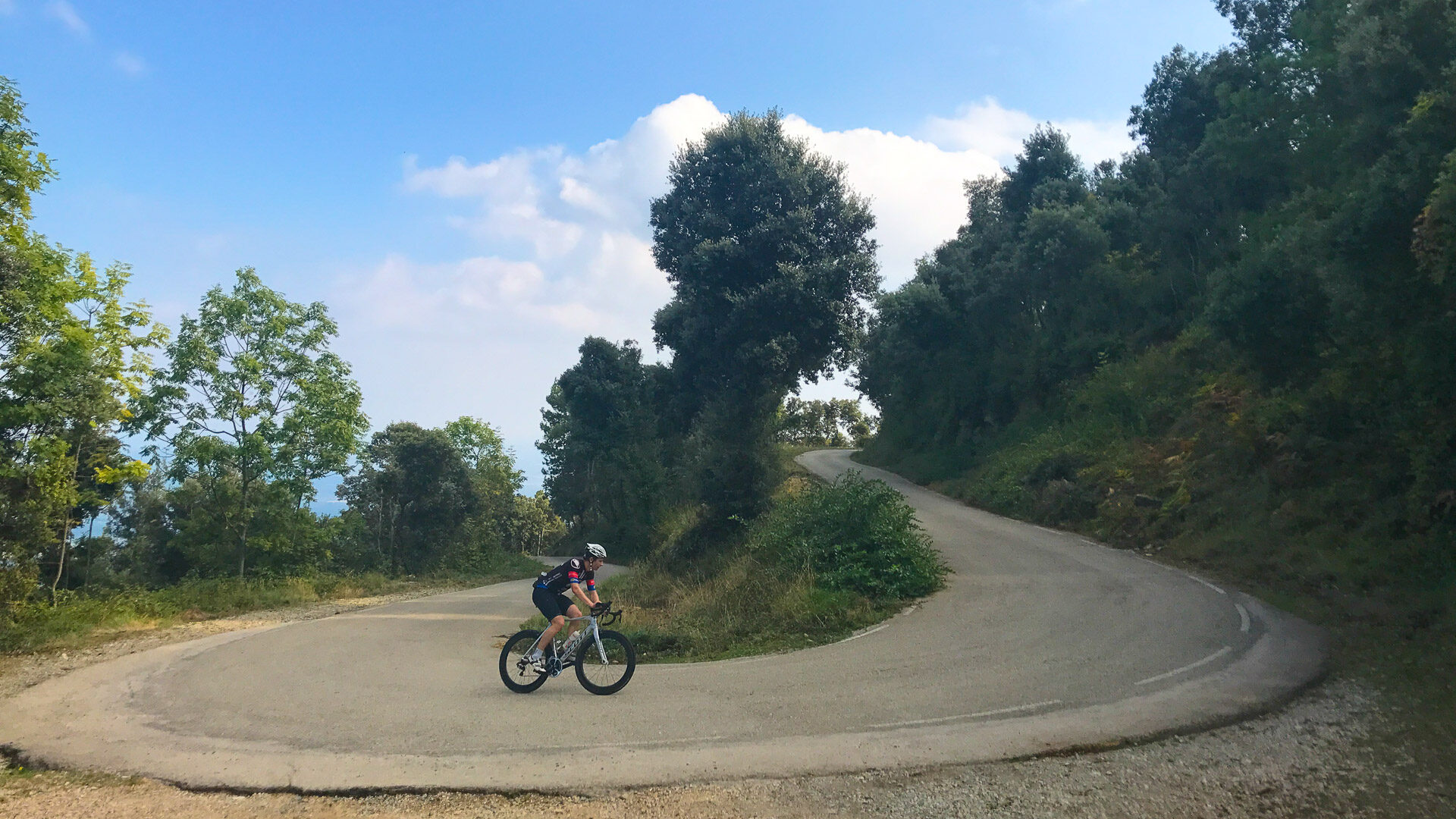 Switchback on Mare de deu del mont Girona Spain