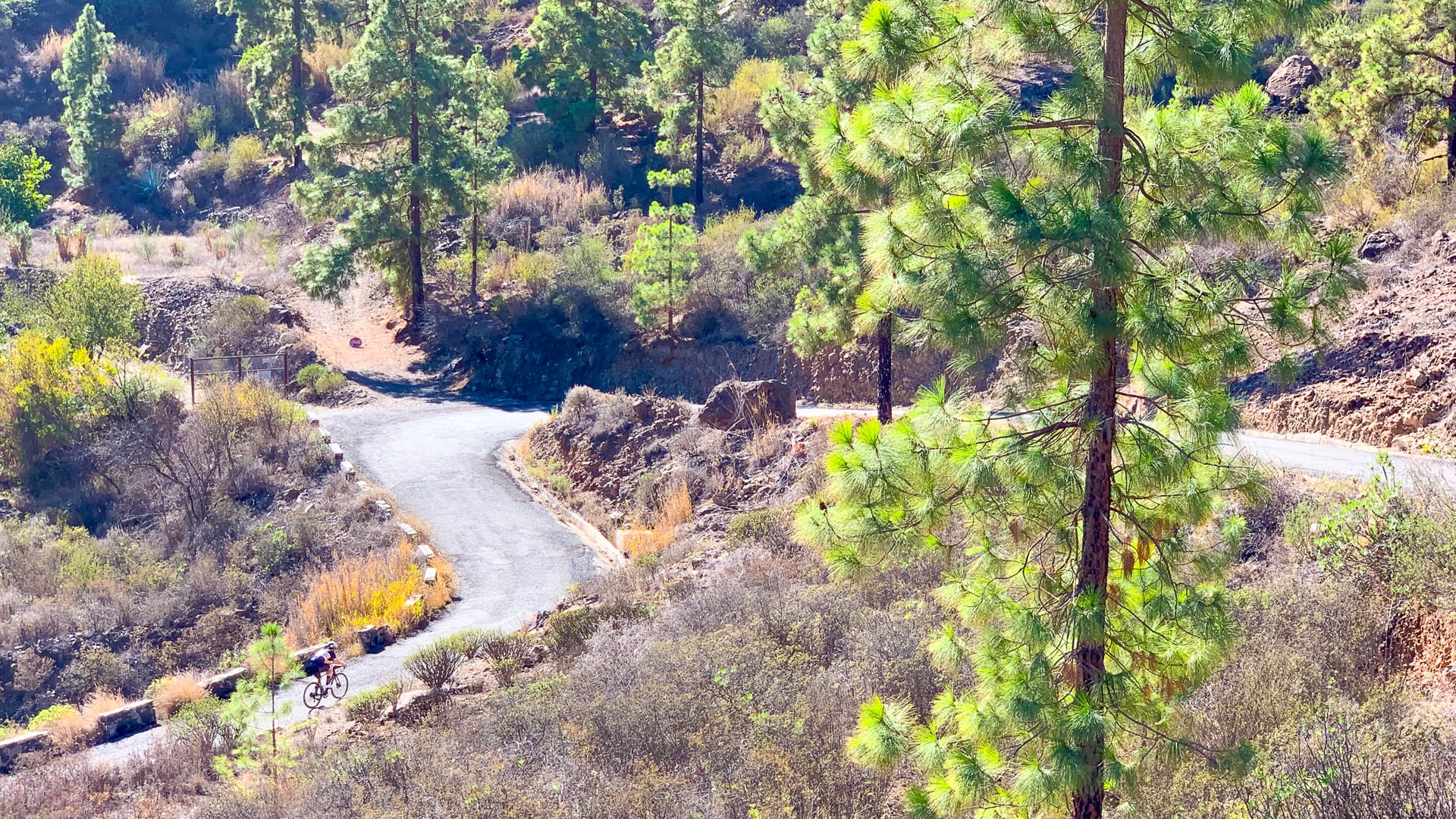 On the closed road on way to junction with GC605