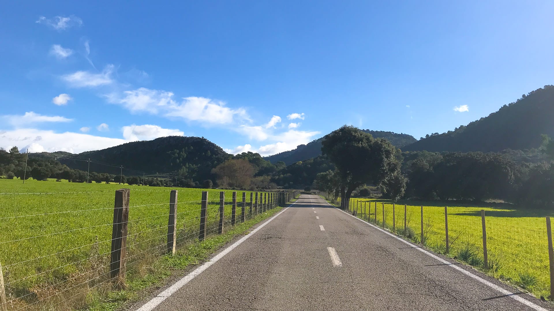 Road after Orient towards coll d'Honor mallorca