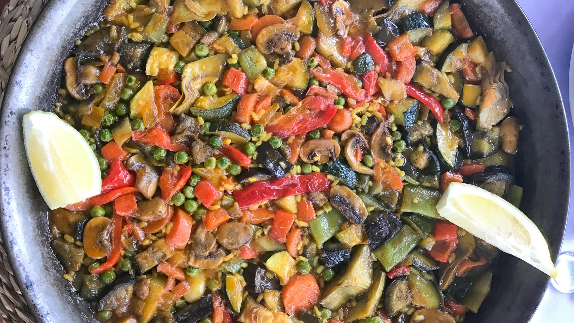 Paella at La Cocrodillo restaurant, Pollensa bay, Mallorca