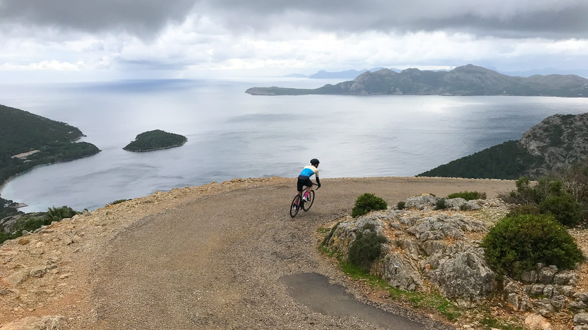 Cap de Formentor cycling climb views from the Pepperpot cycling climb
