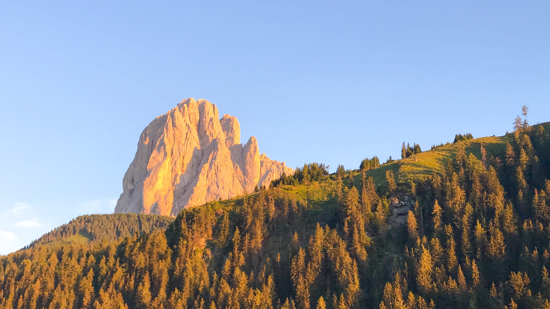 Evening light on a Dolomites peak