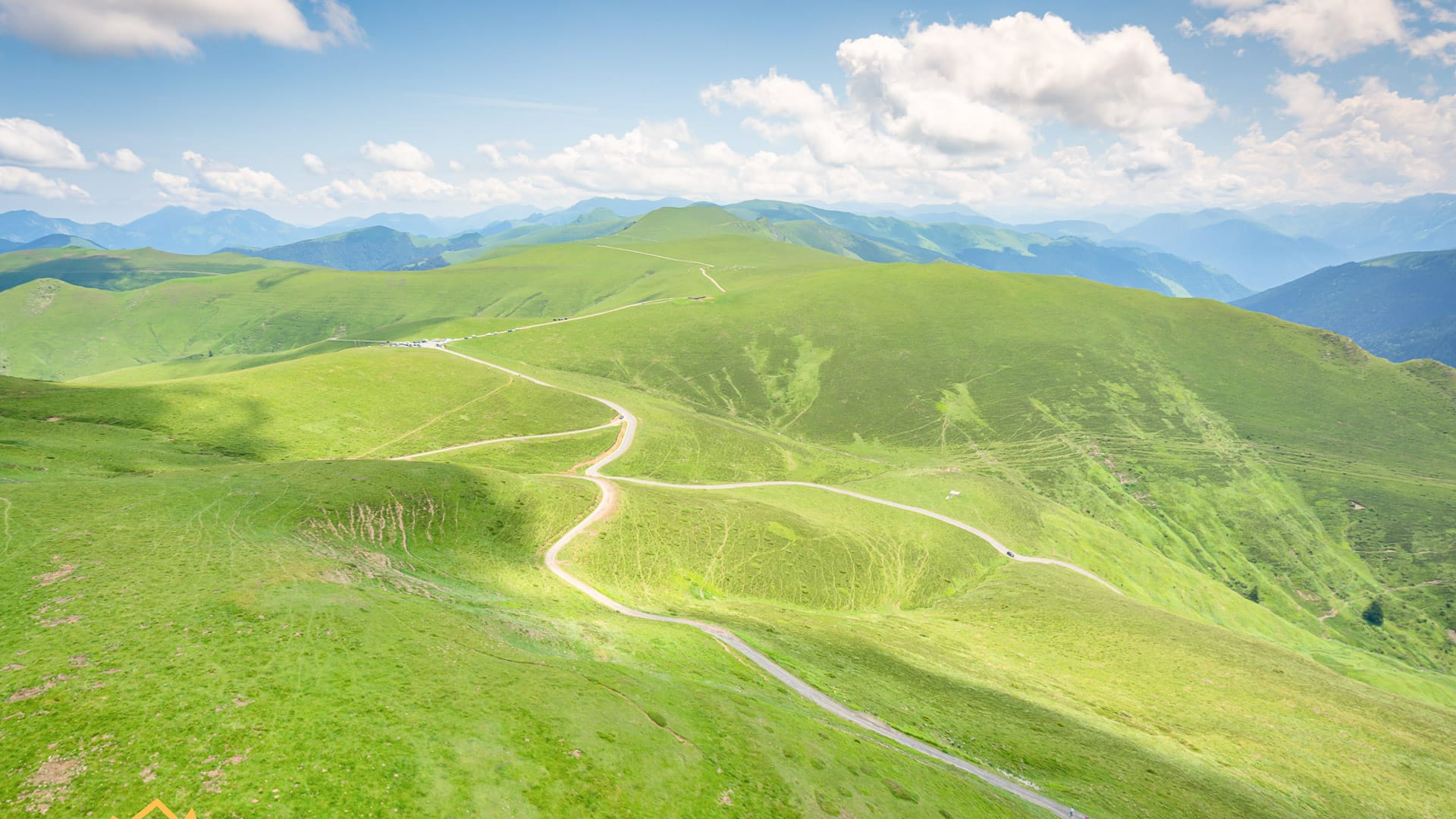 Aerial view over Port de Bales, Bagneres de Luchon