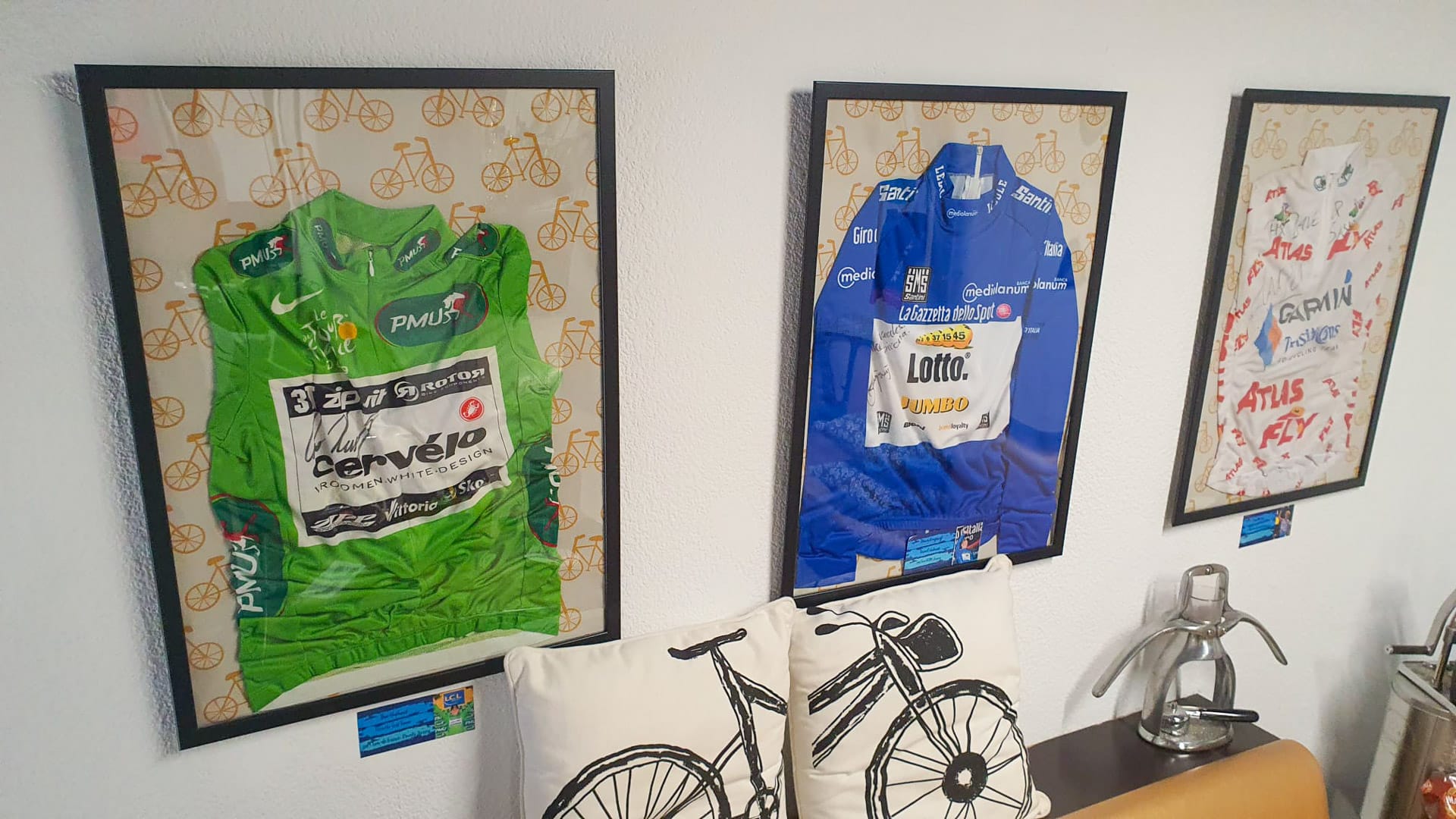 Tour de France memorabilia donated by pro teams