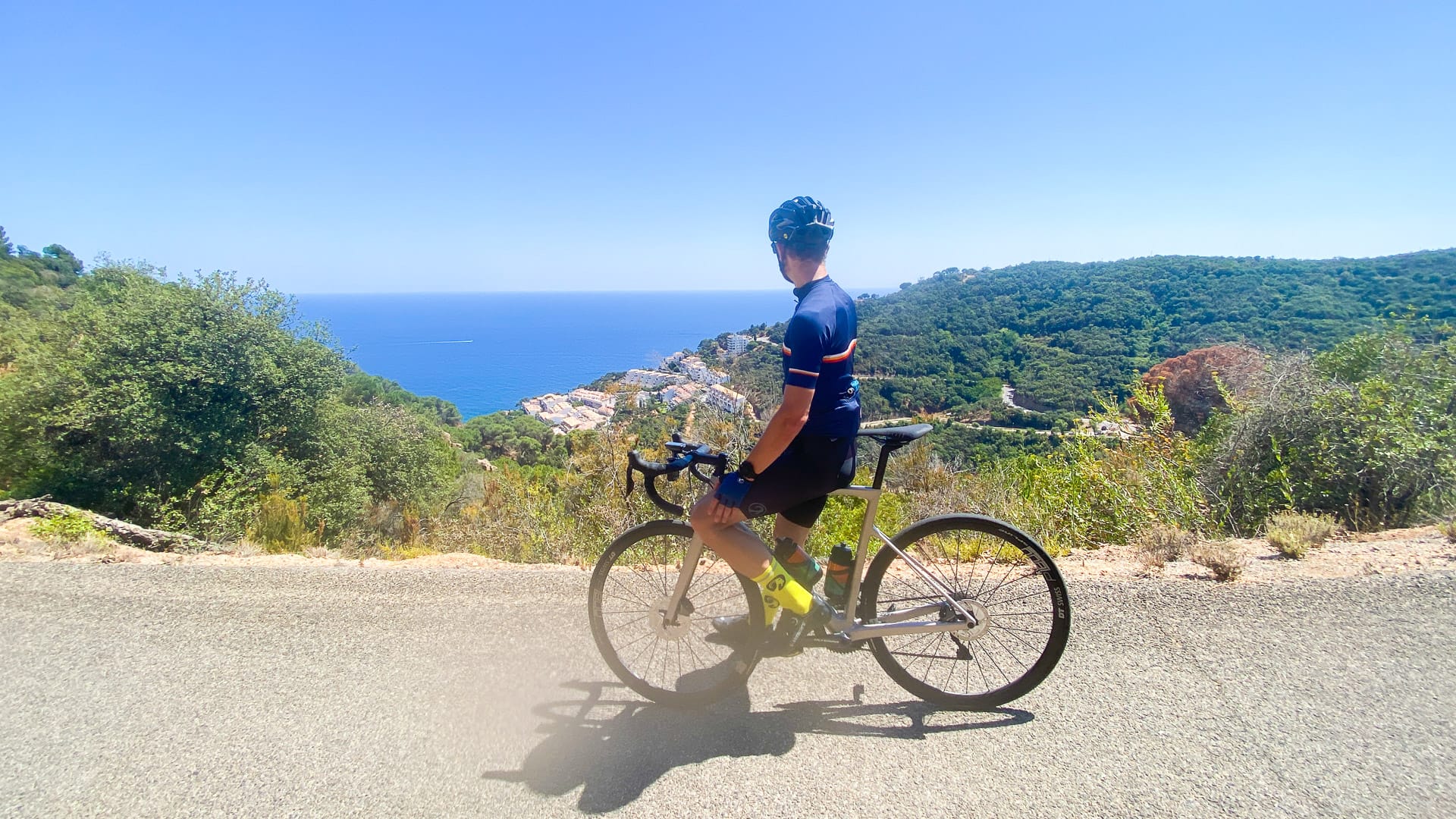 Cyclist in Girona - it's not flat!