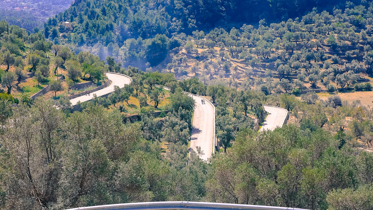 The iconic switchbacks of Mallorca's Col de Soller cycling climb, what the best cycling holidays Mallorca are made of
