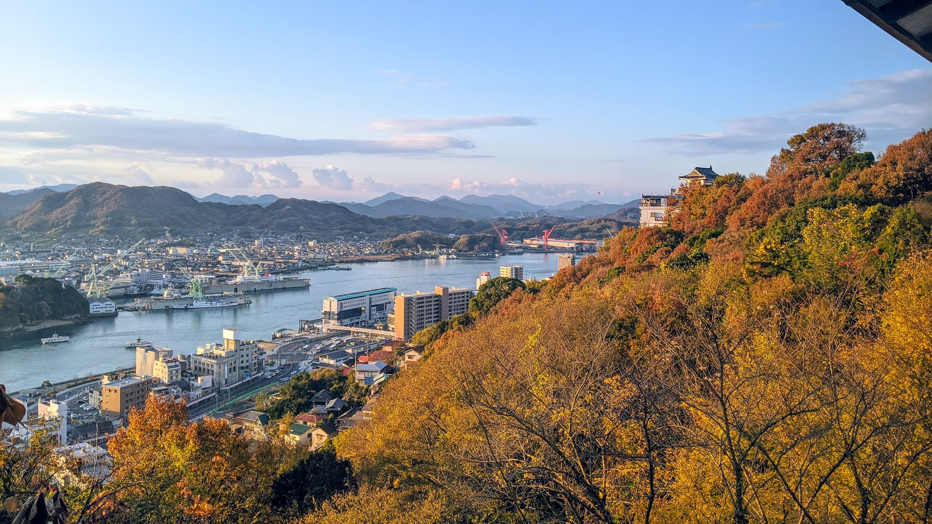 View from the Shimanami Kaido cycling road in Japan