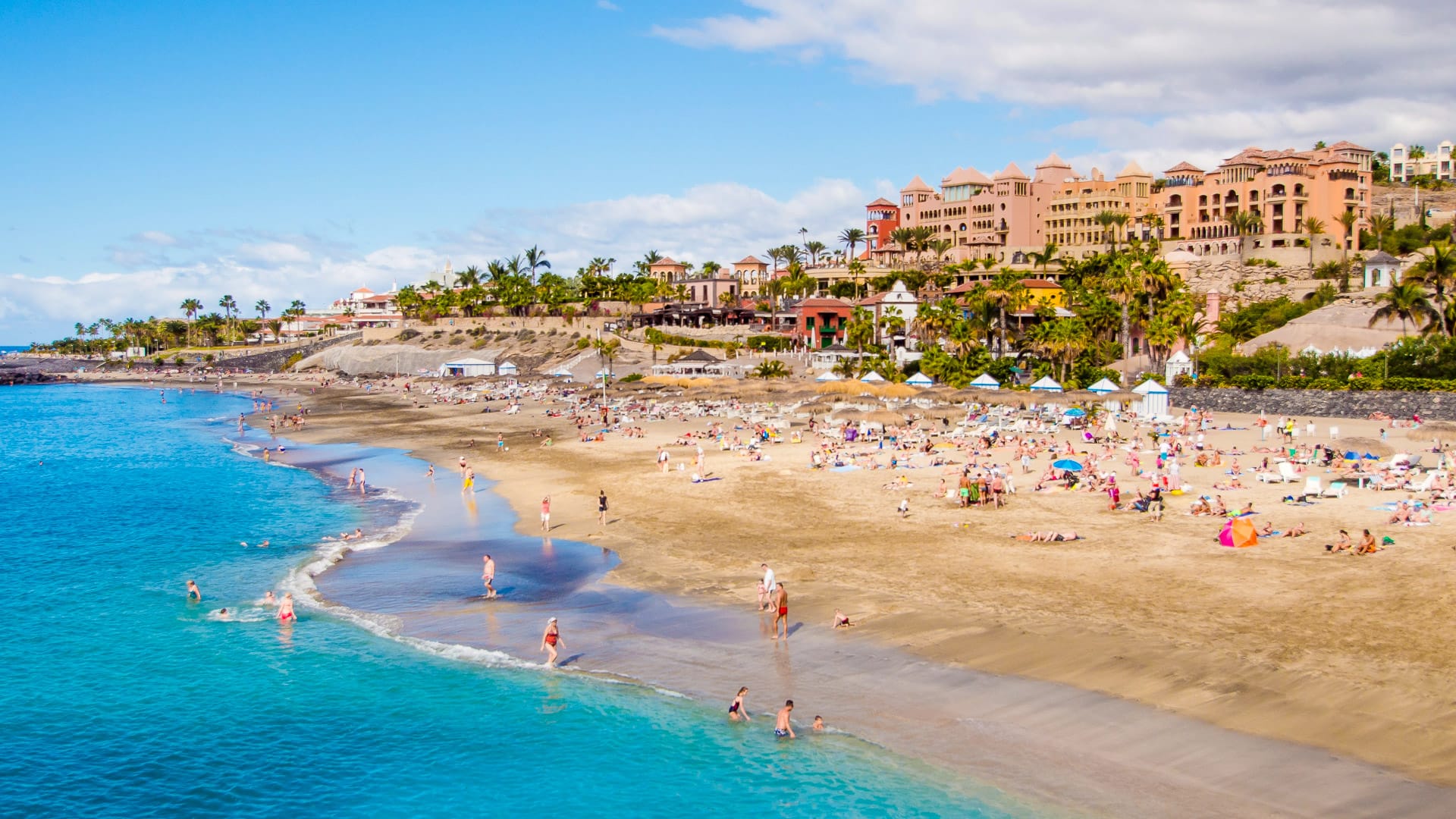Picturesque El Duque beach in Costa Adeje. Tenerife. Canary islands, Spain