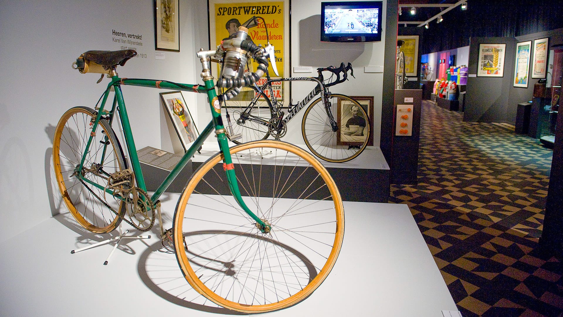 Two bicycles have been preserved in the museum on bike tours Belgium 