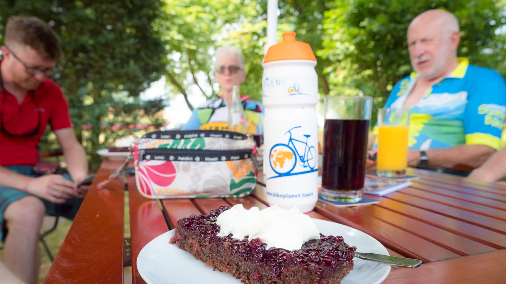 Light snacks enjoyed by cyclists during a mid-ride break