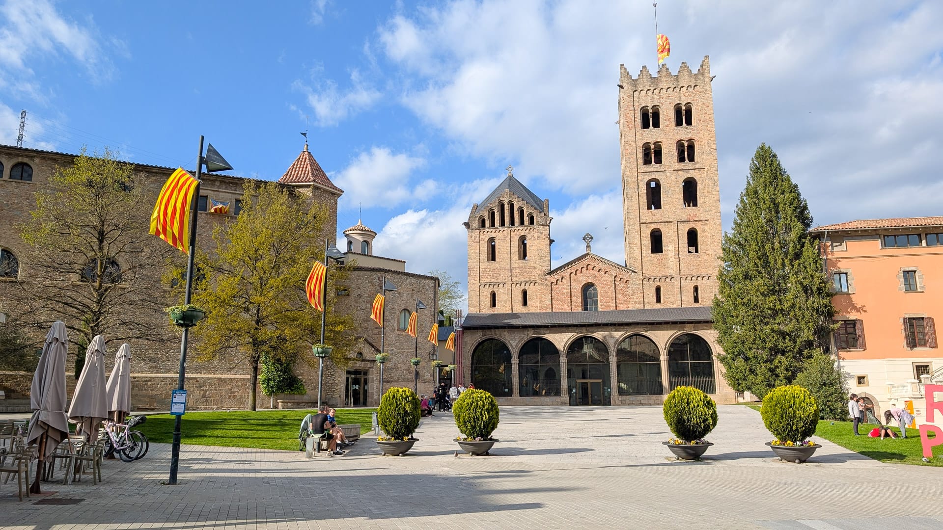 Exterior of the Ripoll town with traditional architecture