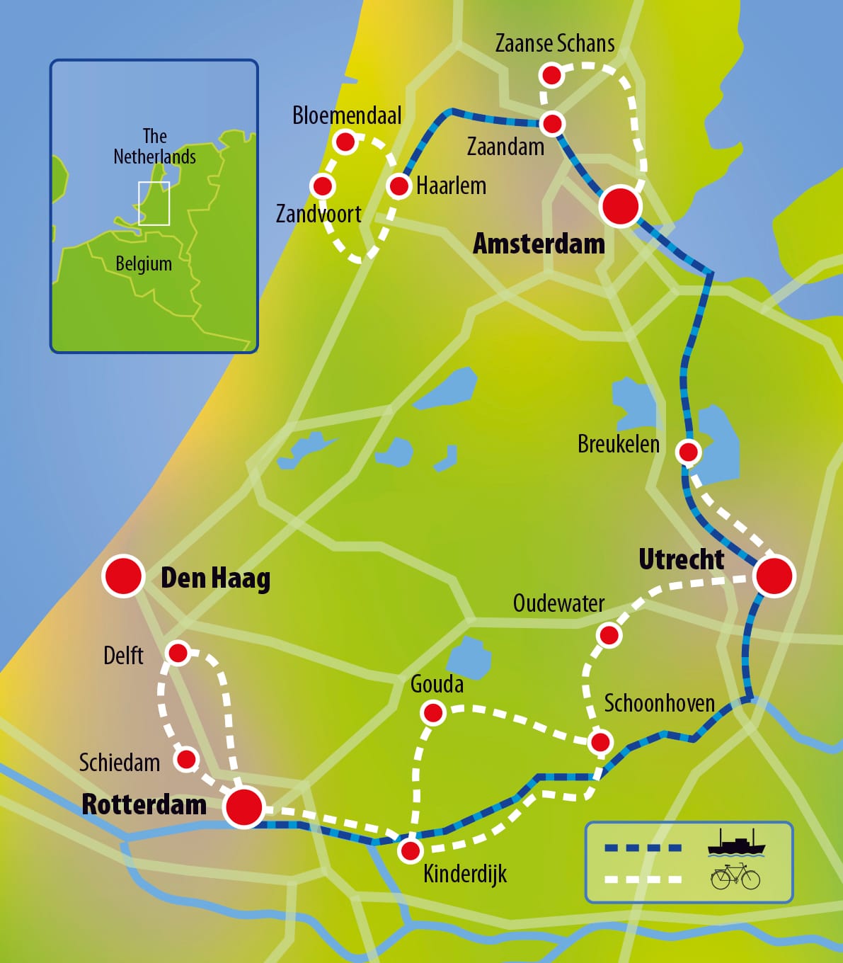 Southern Tour of Holland route map 