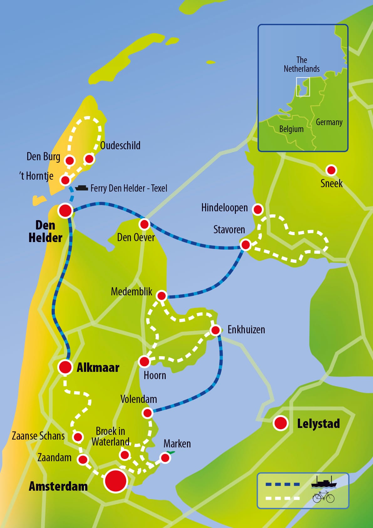 Northern Tour of Holland route map