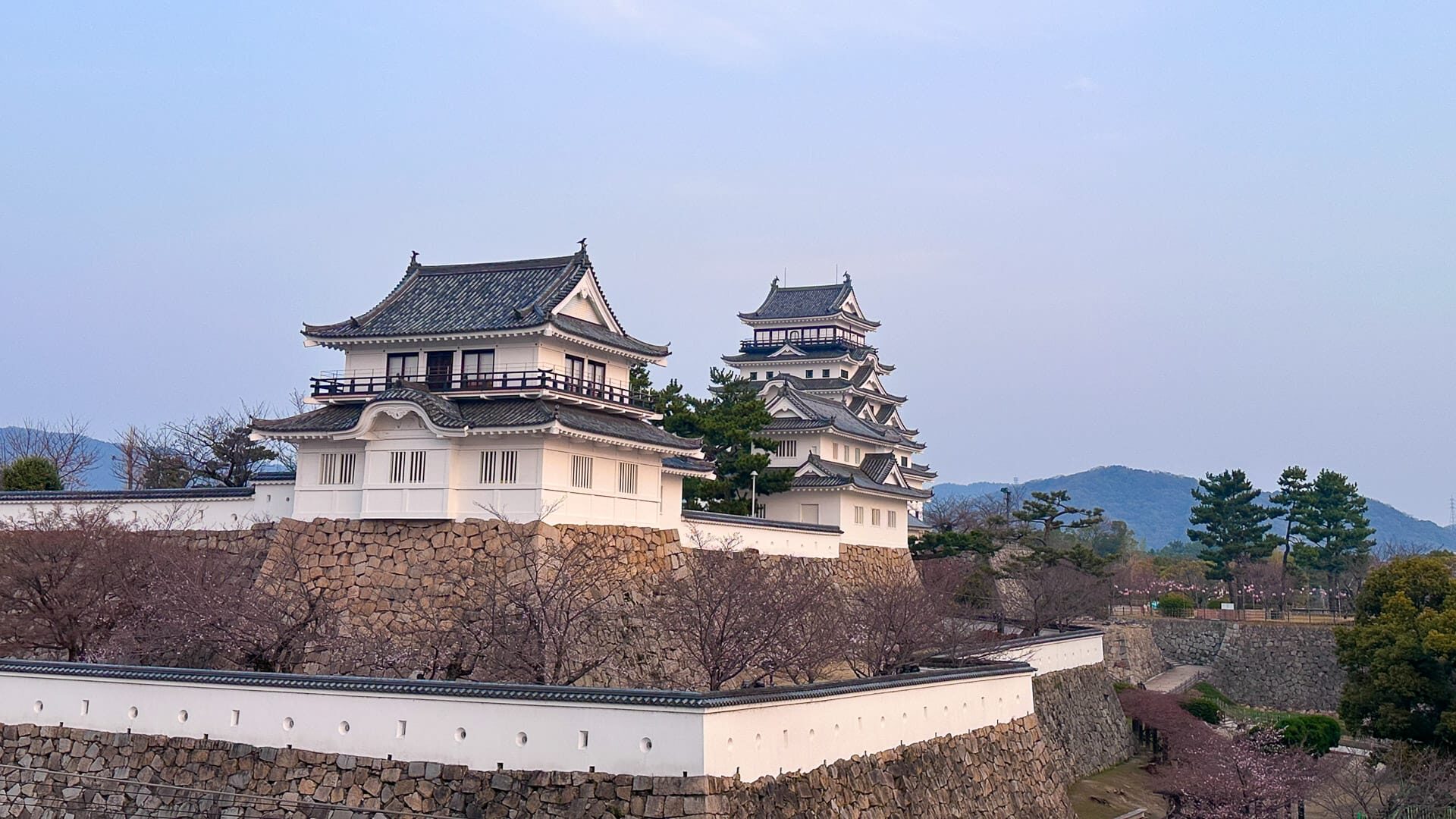Traditional Japanese architecture near train route from Onomichi to Tokyo