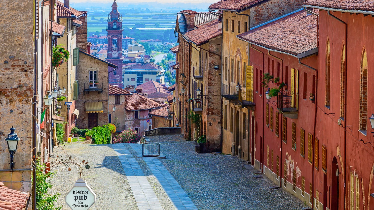 Via Castello in the historic centre of Saluzzo