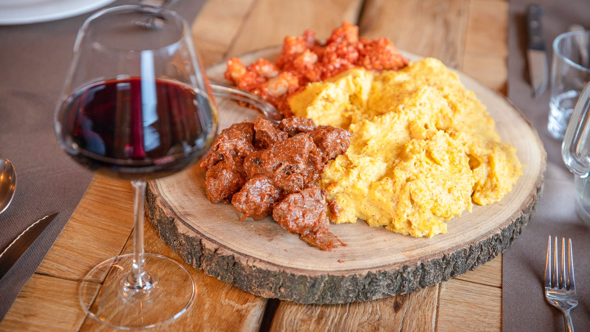 A delicious plate of polenta served in the Cuneo region