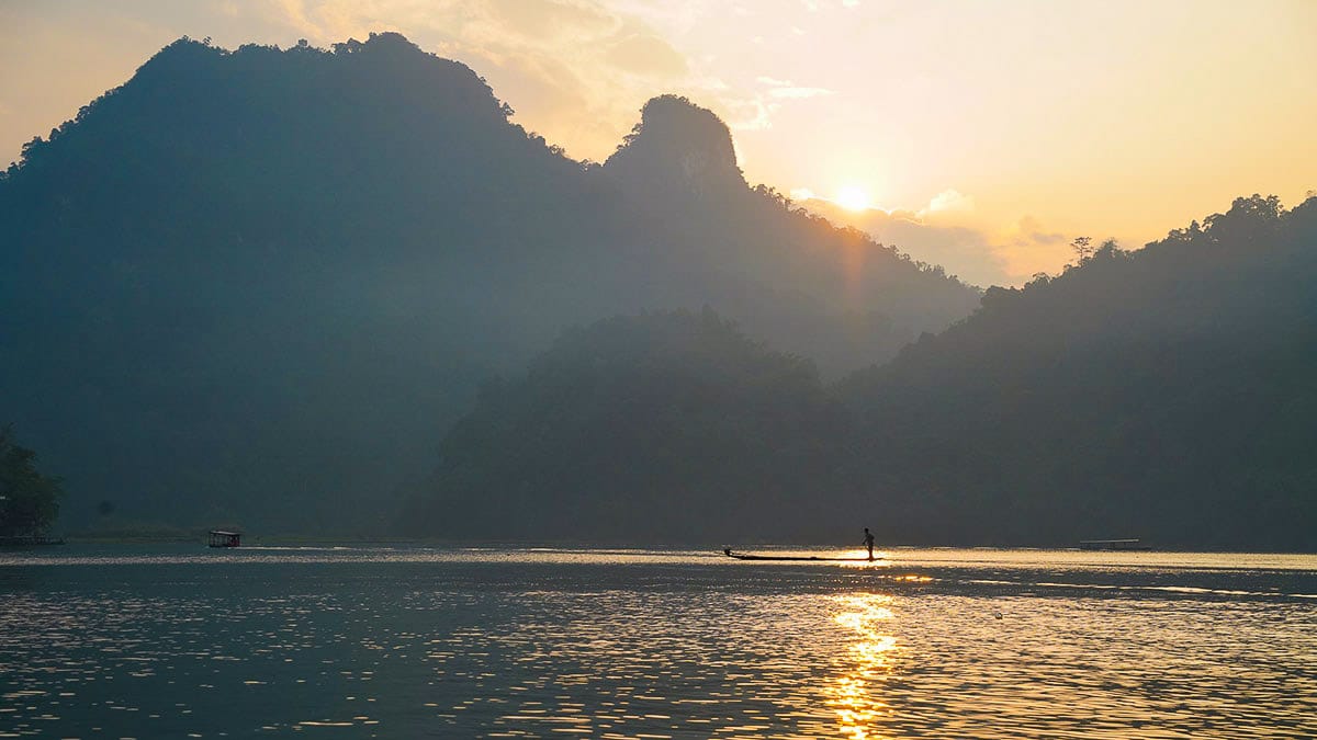 Ba Be Lake landscape on a Northern Vietnam cycling tour