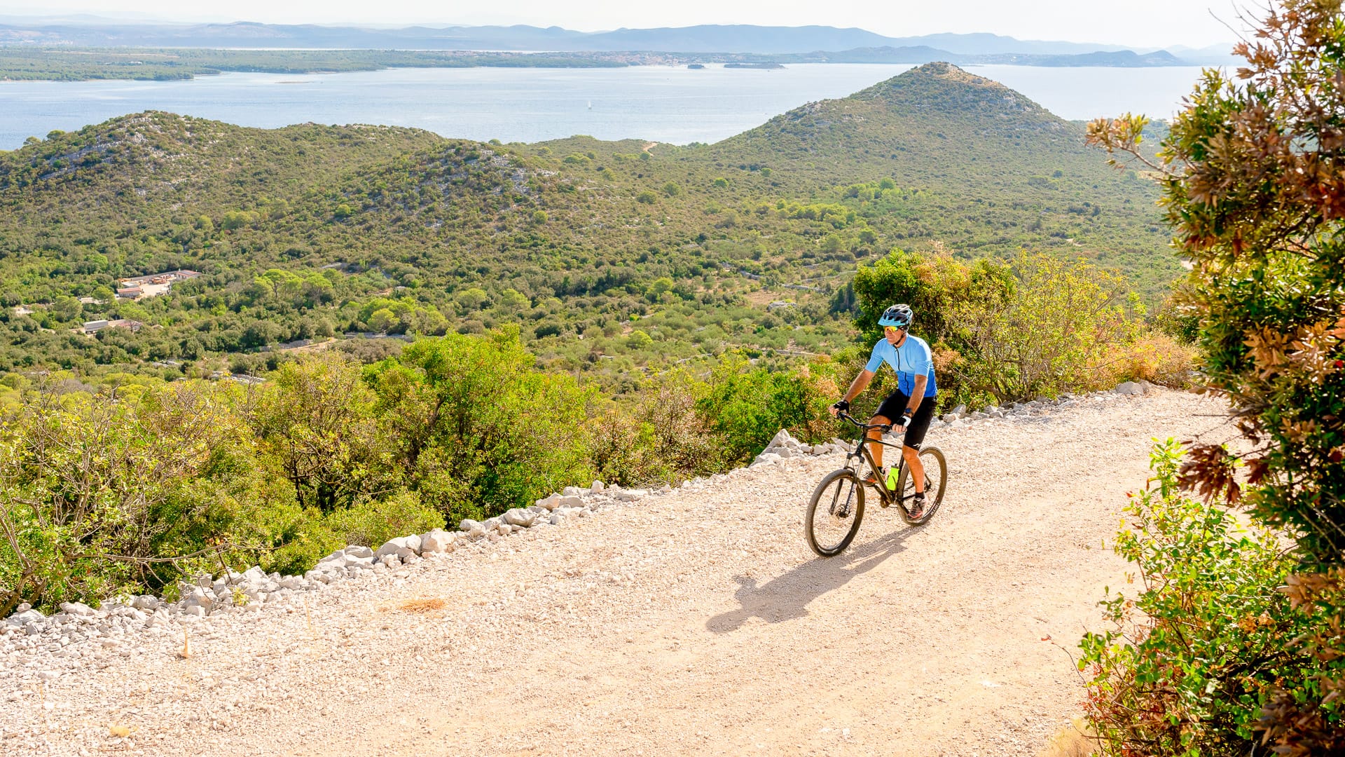 Man cycling the Zadar region islands 