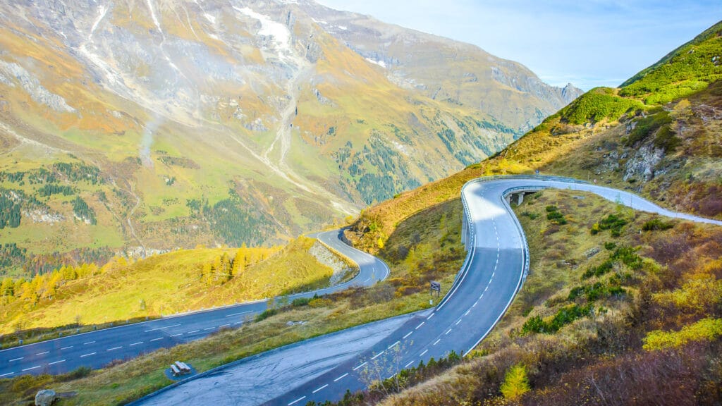 Grossglockner High Alpine Road in Hohe Tauern National Park, Austria, with Alps mountain views