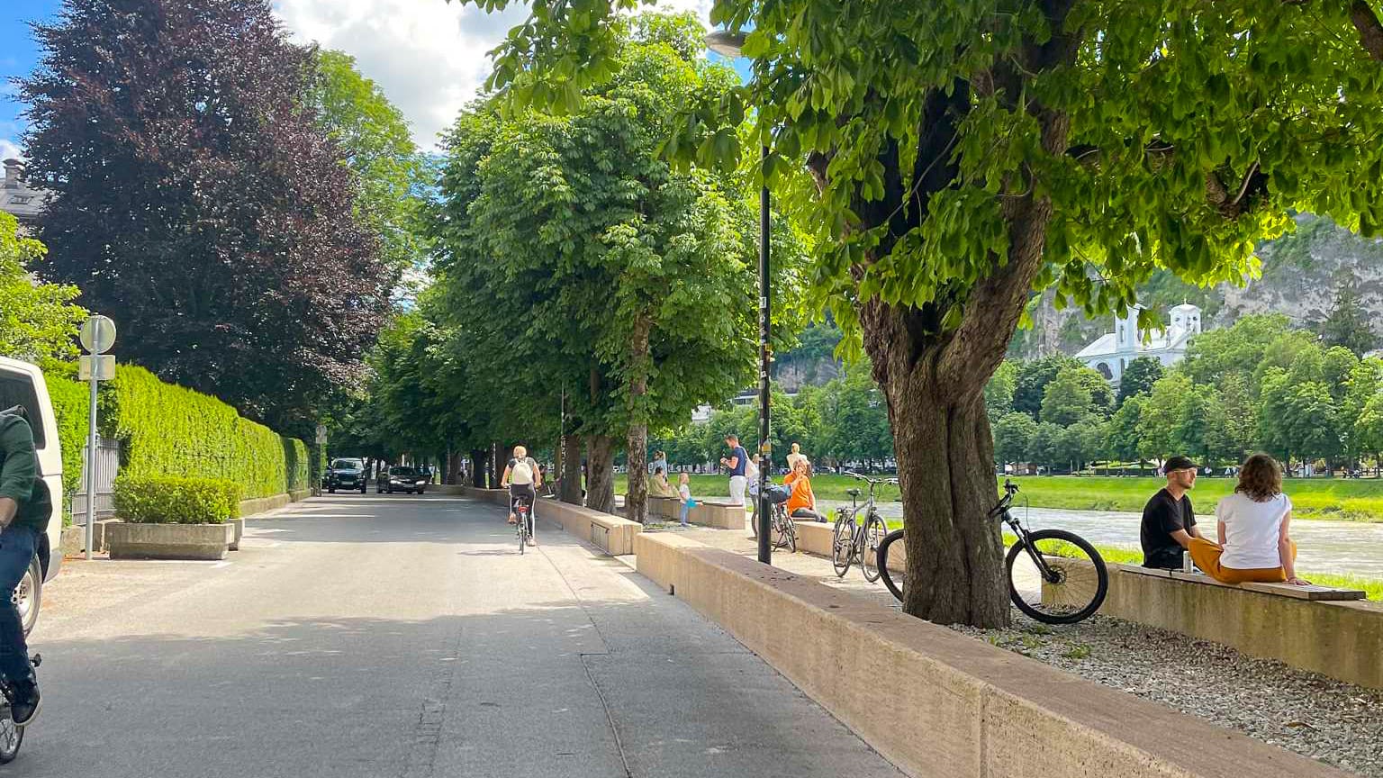 Cycling along the Salzach River 