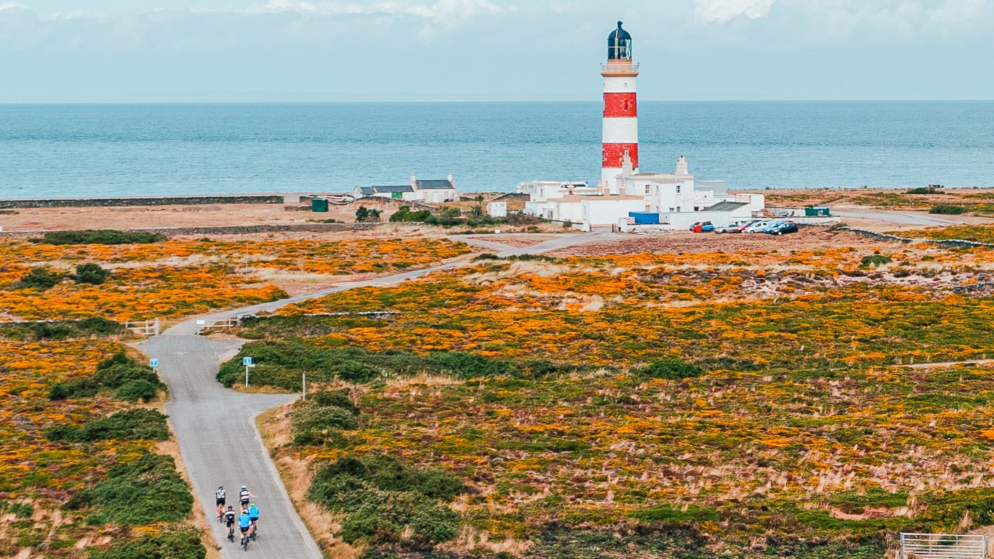 Cycling at the Point of Ayre, the northernmost part of the Island