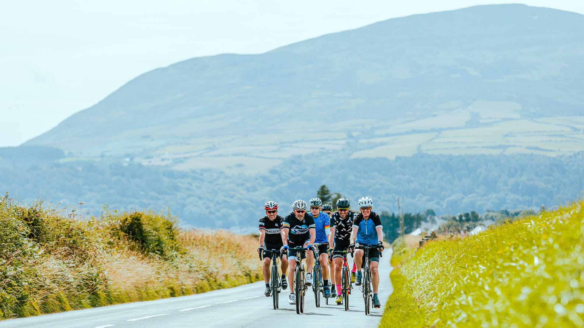 Cycling group in the north of the Island